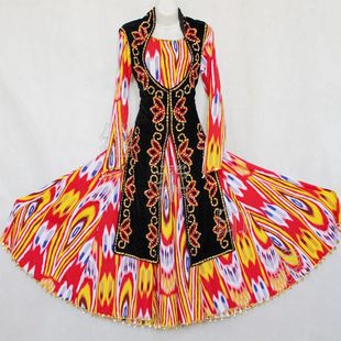 072015新款新疆维吾尔族舞蹈服装少数民族女装大摆裙演出服女长袖