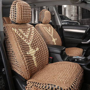 高档冰丝手钩汽车坐垫手编夏季座垫凉垫宝马x5x6奥迪q7q5别克大证