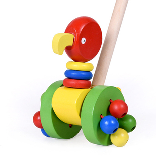 儿童推推乐 木质单杆学步手推车玩具1周岁婴儿2-3岁半宝宝男女孩