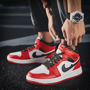 aj1男鞋樱木花道新款潮流芝加哥板鞋空军一号嘻哈高帮鞋男帆布鞋