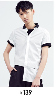 Hòa bình Bird Nam Ngắn Tay Áo T-Shirt Mới Màu Đen và Trắng Sọc T-Shirt Hàn Quốc Thời Trang Mùa Hè Mất BWDA72402