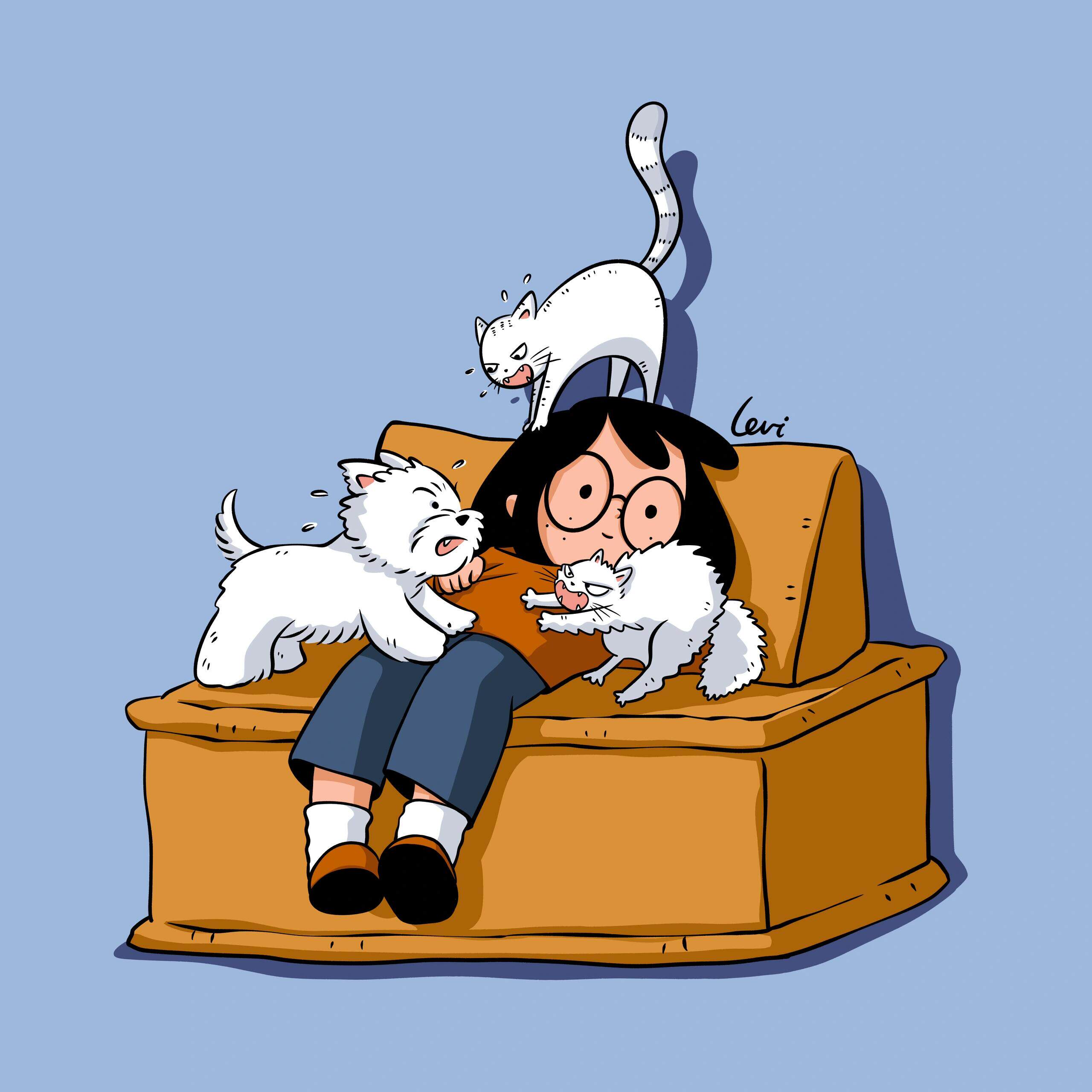 猫仨狗四 店铺LOGO