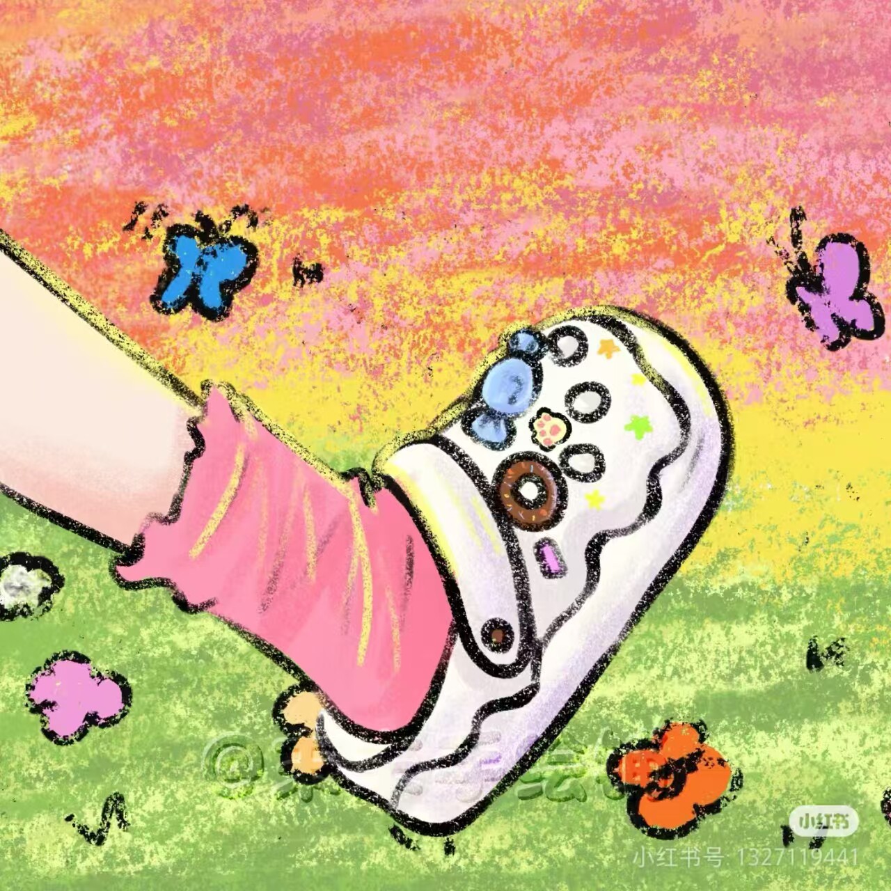夏之花语diy鞋花