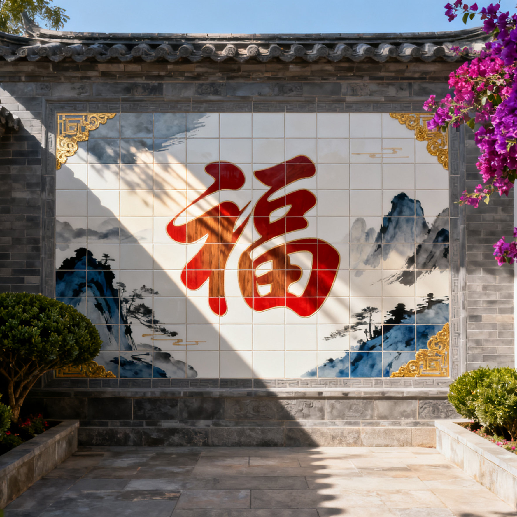 福满堂背景墙 店铺LOGO